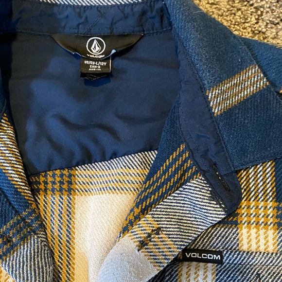 Volcom Big Boys' Heavy Daze Flannel Long Sleeve Shirt Sz L - Picture 3 of 5